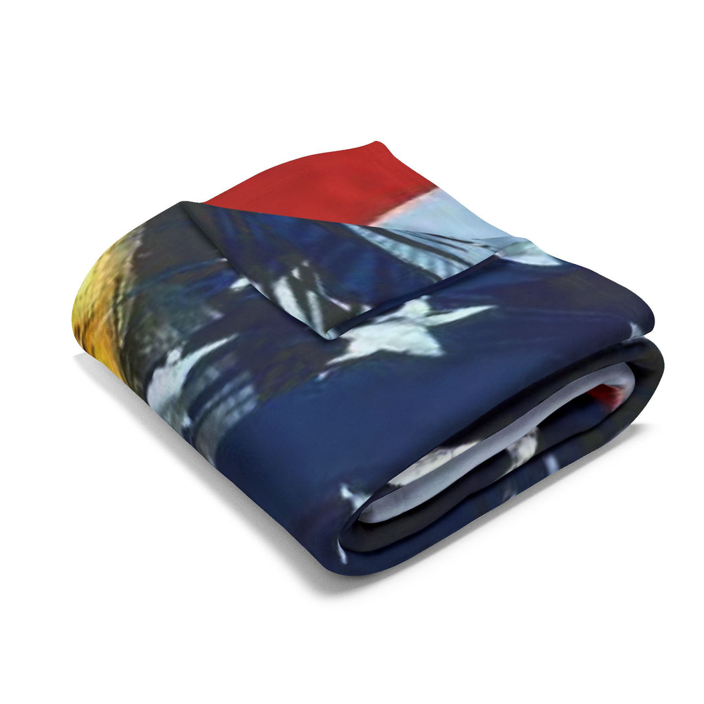 Patriotic Bald Eagle Fleece Blanket — American Flag Throw for 4th of July & Veterans