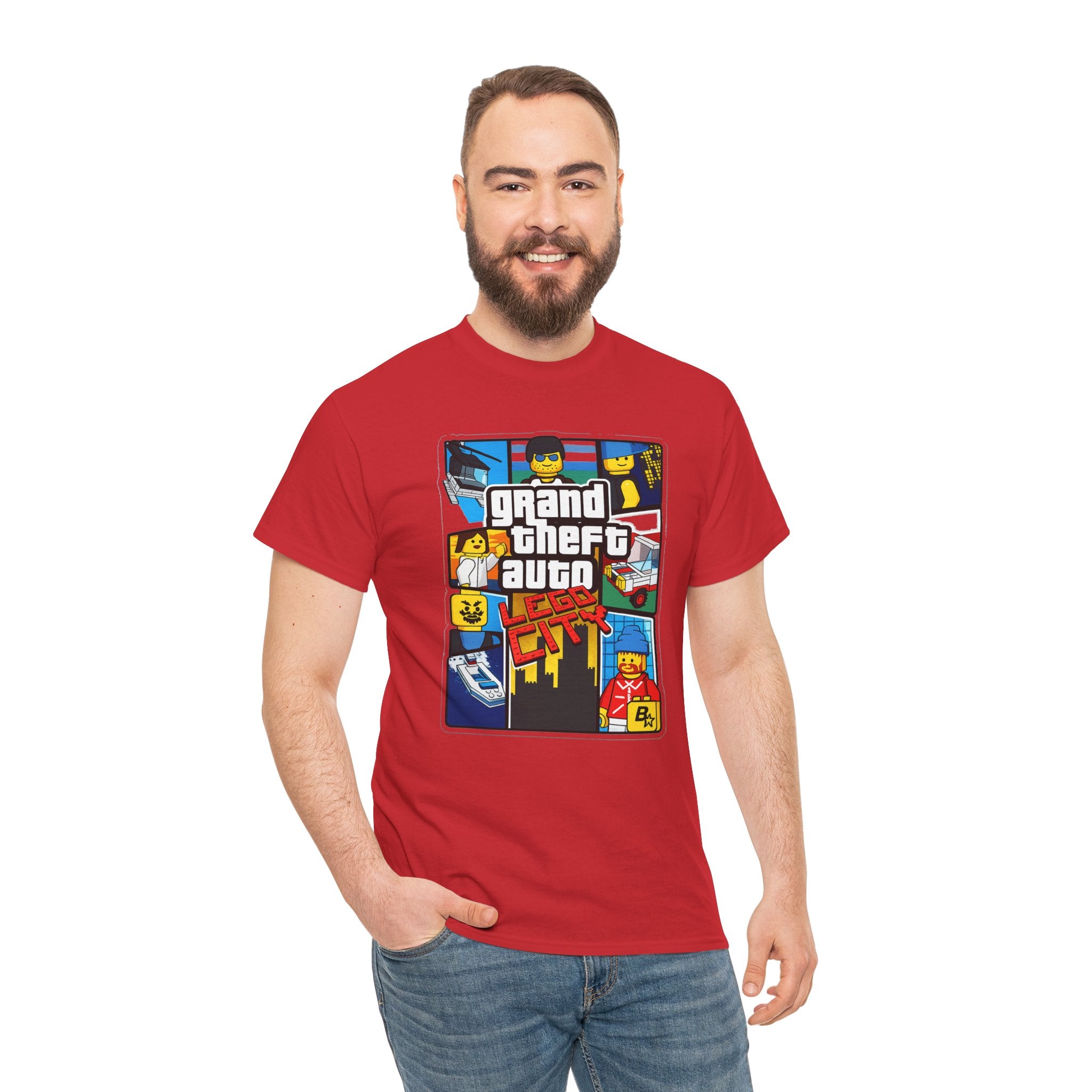 GTA Lego City Retro Block-Style 'Grand Theft Auto' Graphic Tee