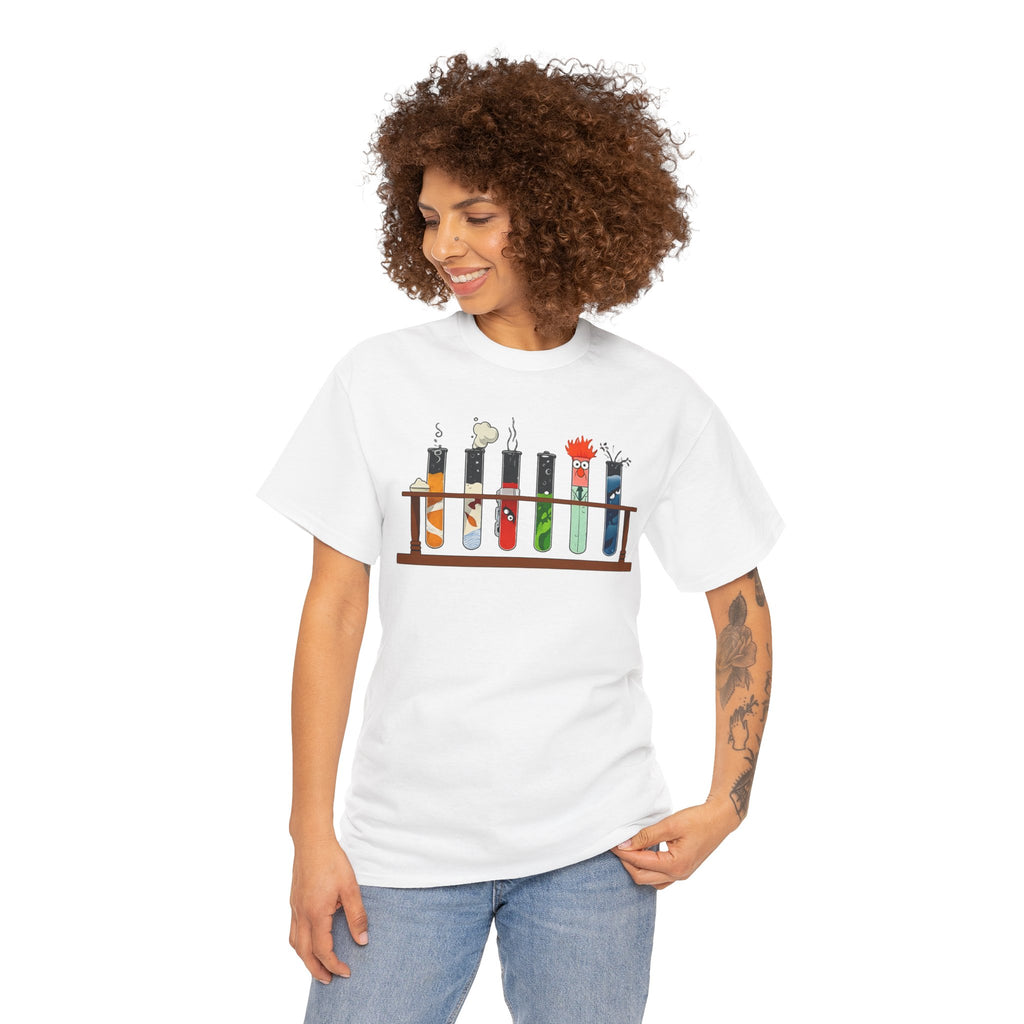 Muppets Beaker Science Test Tube Cats T‑Shirt — Cute Laboratory Cat Illustrations Tee