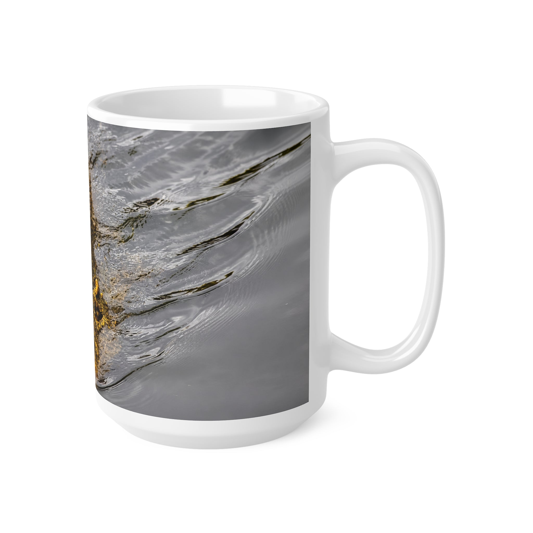 Alligator Reflection Ceramic Mug - Wildlife Photography Coffee Cup (11oz, 15oz)