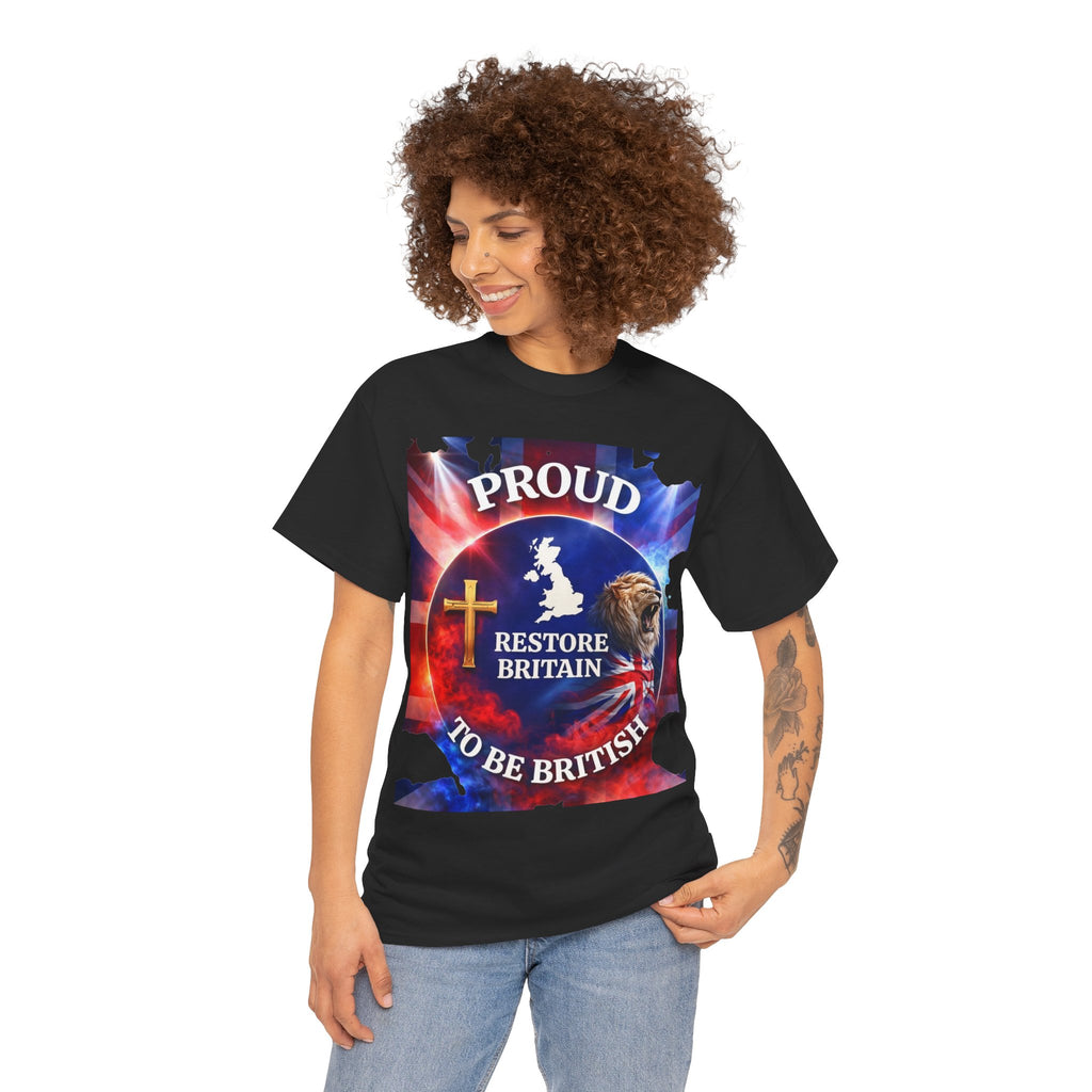 Proud to Be British Restore Britain Cotton T‑Shirt