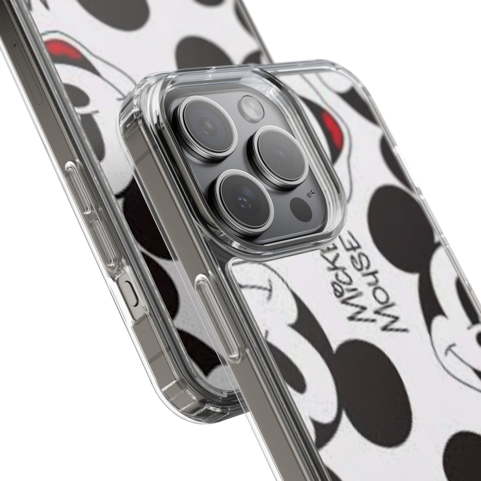 Mickey Mouse Clear Phone Case – Retro Cartoon Pattern Clear Case