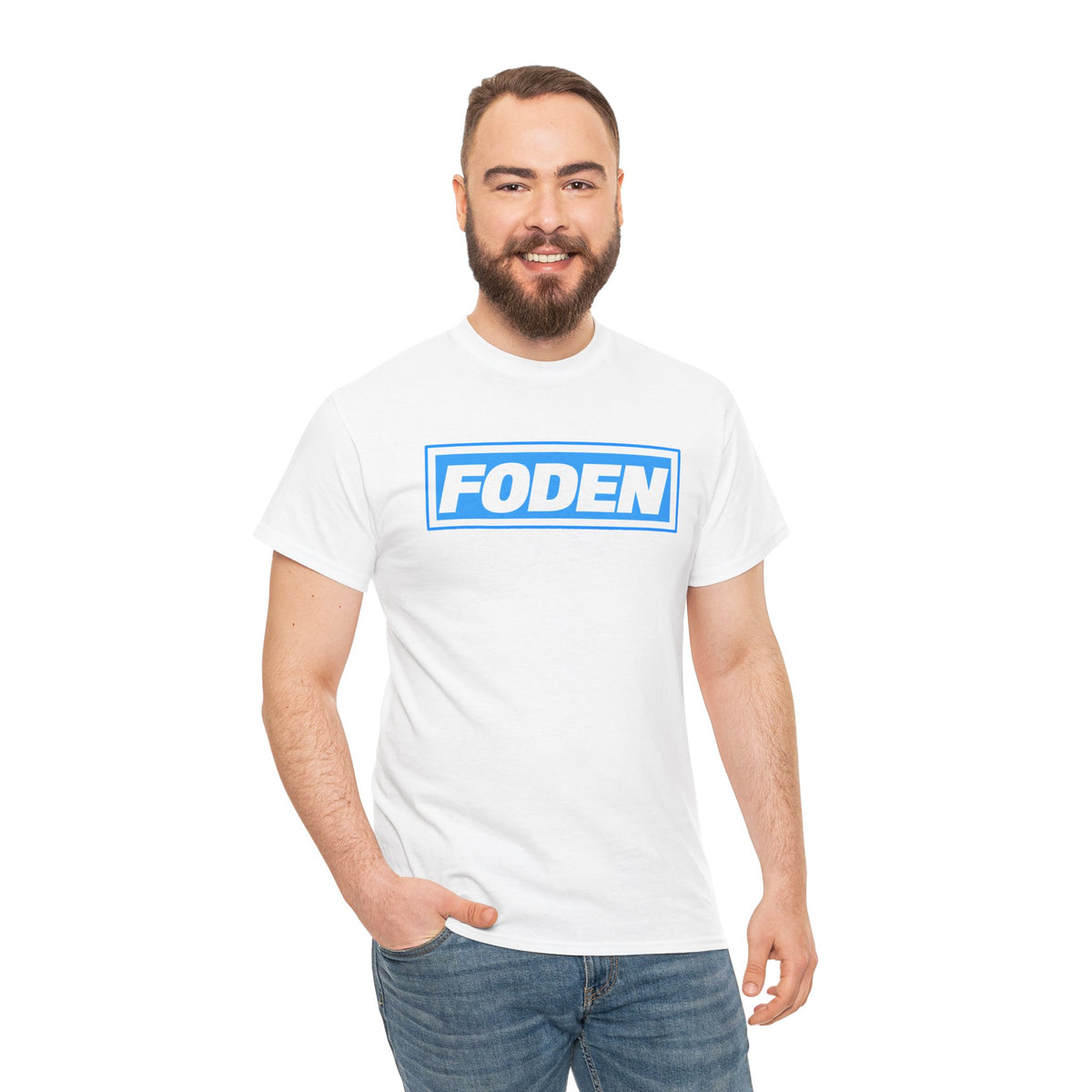 Foden Logo Tee — Blue Box Graphic T-Shirt