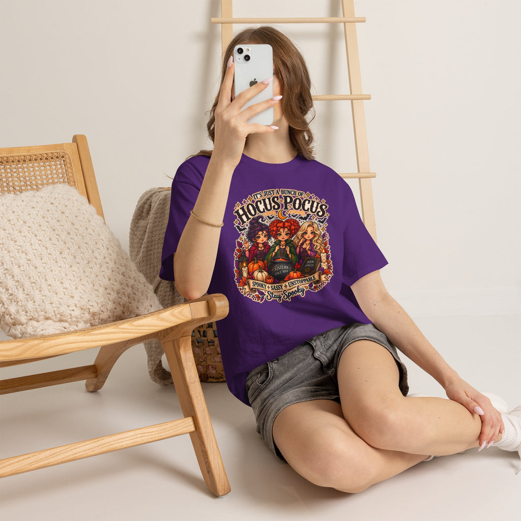 Hocus Pocus Witch Tee — "It's Just a Bunch of #HocusPocus" Halloween T-Shirt