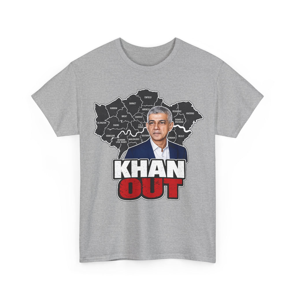 Sadiq Khan Out" Political Protest Tee with Sadiq Khan Graphic T-Shirt
