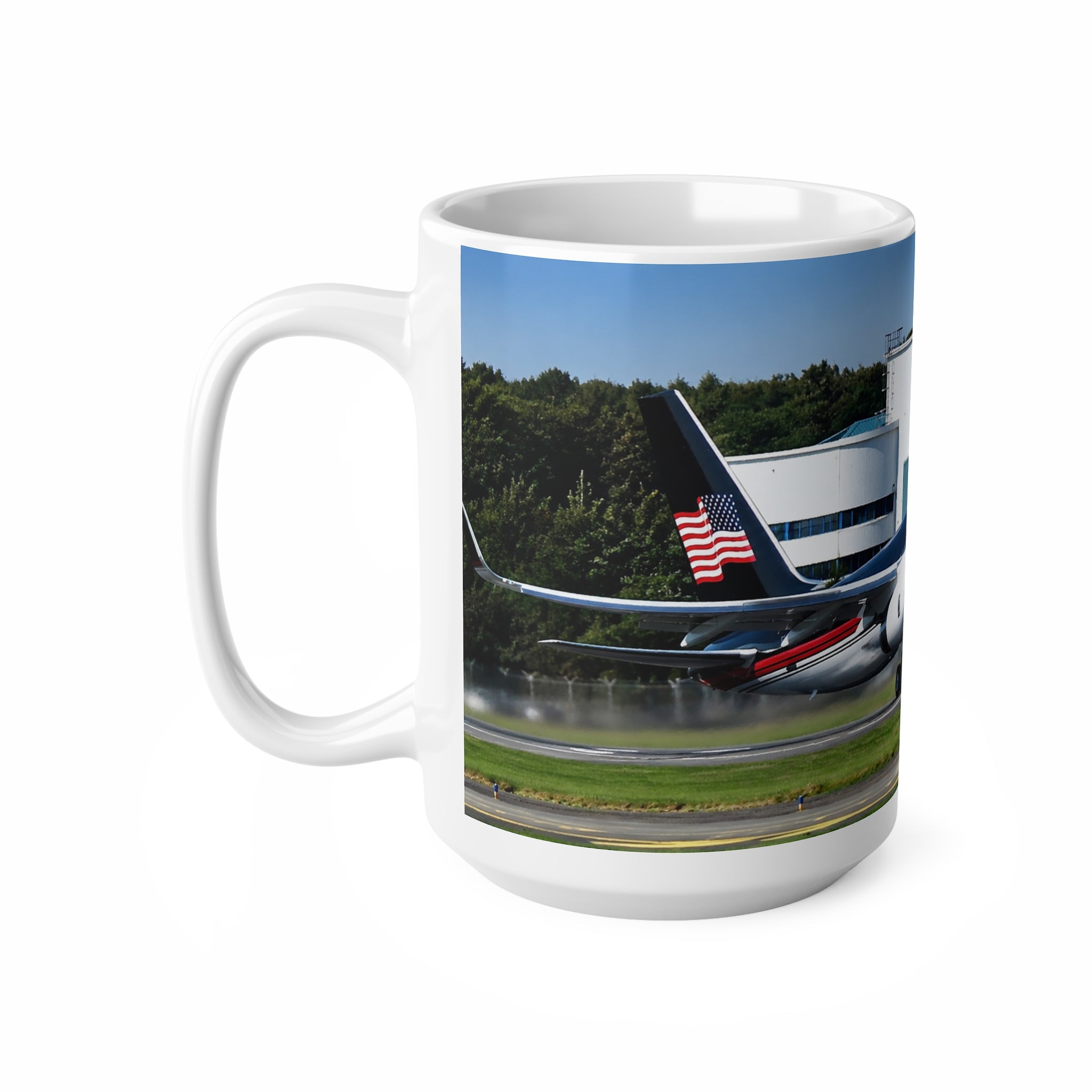 Trump Airliner Ceramic Mug — Photo Print Jet Plane Coffee Cup (11oz & 15oz)