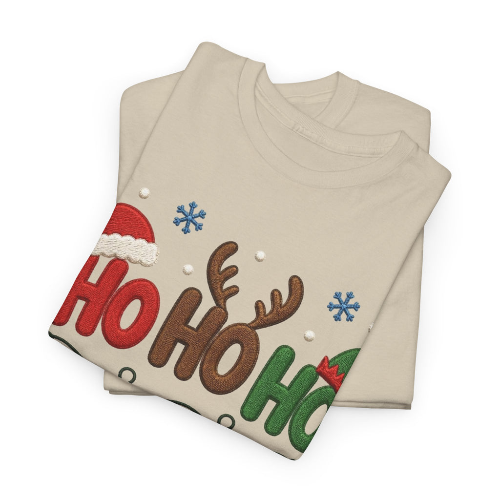 Christmas Ho Ho Ho Tee — Festive Santa, Reindeer & Lights Holiday T-Shirt