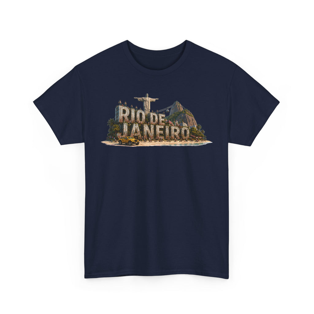 Rio de Janeiro Scenic T‑Shirt — Vintage Travel Tee with Christ the Redeemer Design