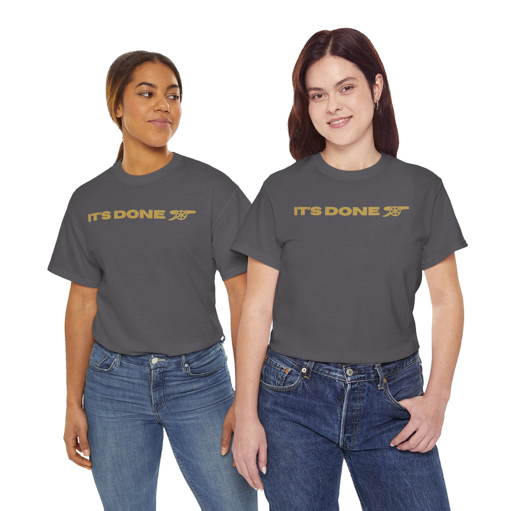 It's Done Arsenal Champions T-Shirt – Minimalist Gold Script Tee