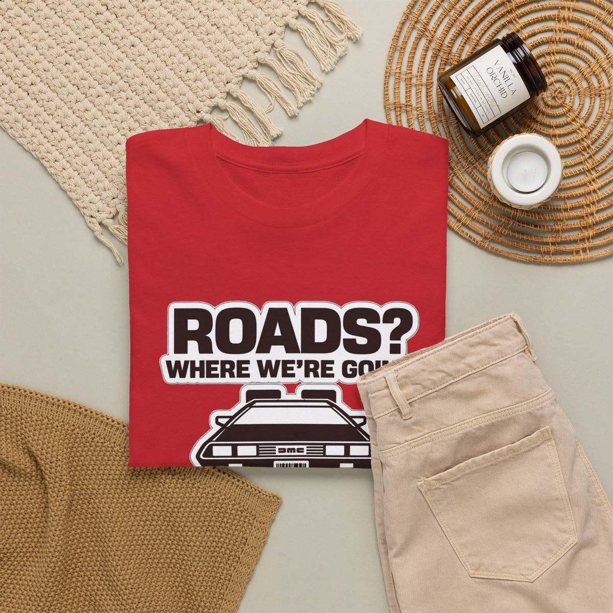 Roads? Where We’re Going We Don’t Need Roads Cotton T-Shirt