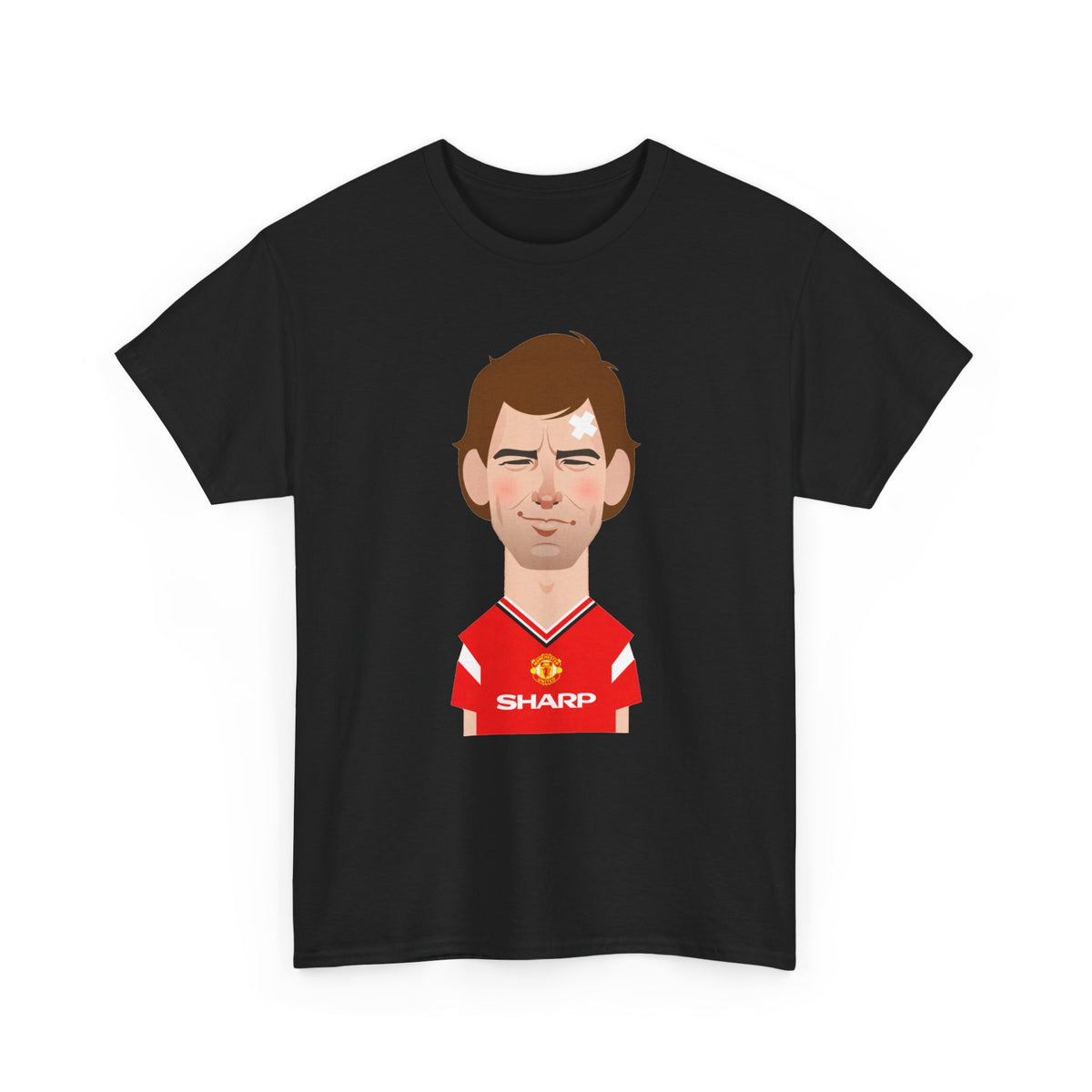 Bryan Robson Manchester United Legend Portrait Cotton T-Shirt