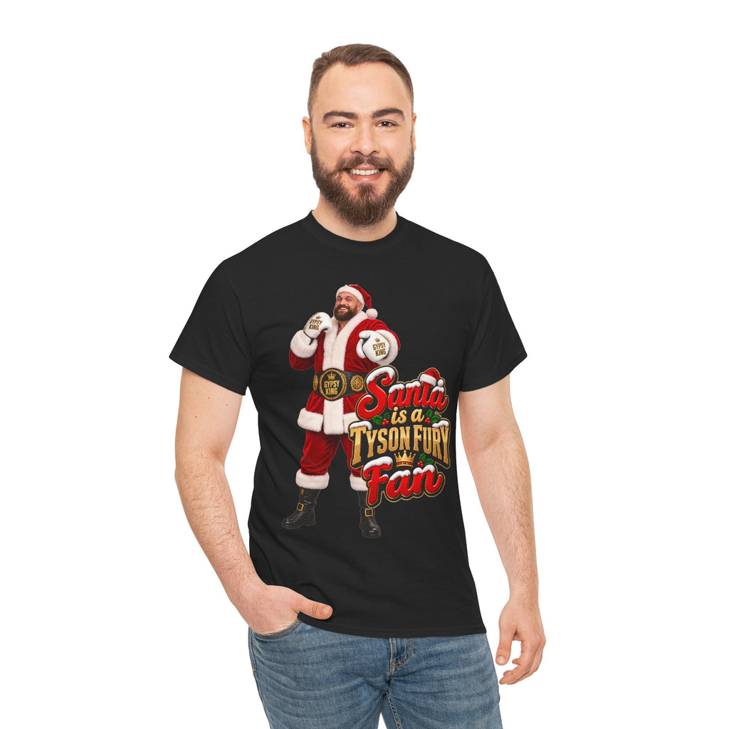 Santa is a Tyson Fury Fan Cotton T-Shirt / Tee
