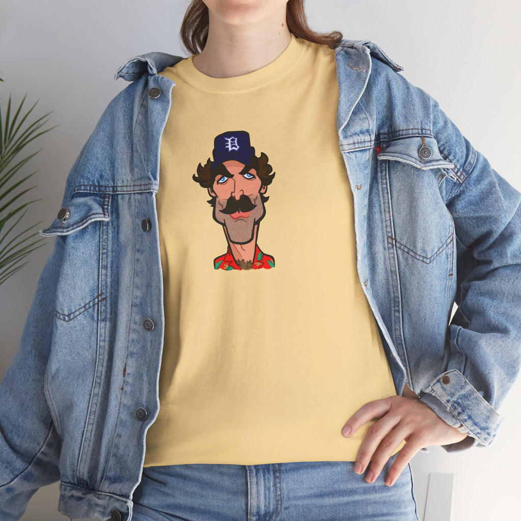Magnum PI Retro Caricature T-Shirt — Retro Mustache Hat Portrait Tee