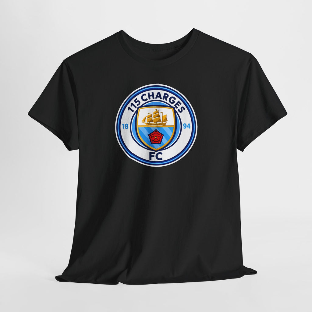 115 Charges FC Crest Cotton Tee — Vintage Blue Club Logo T-Shirt