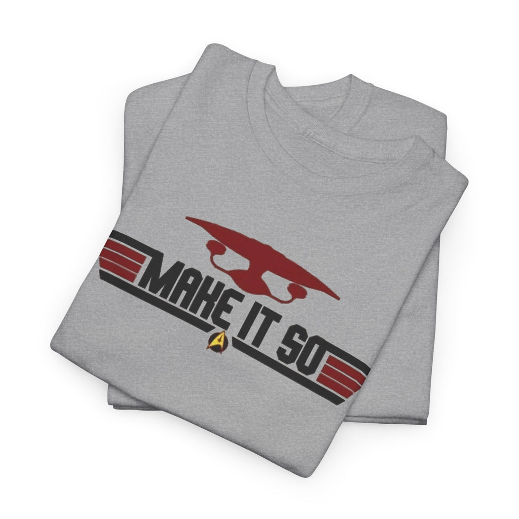 "Make It So" Sci‑Fi Graphic Tee — Retro Starship Emblem T-Shirt