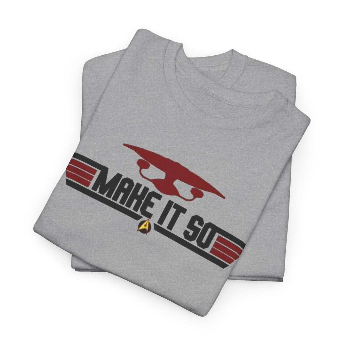 "Make It So" Sci‑Fi Graphic Tee — Retro Starship Emblem T-Shirt