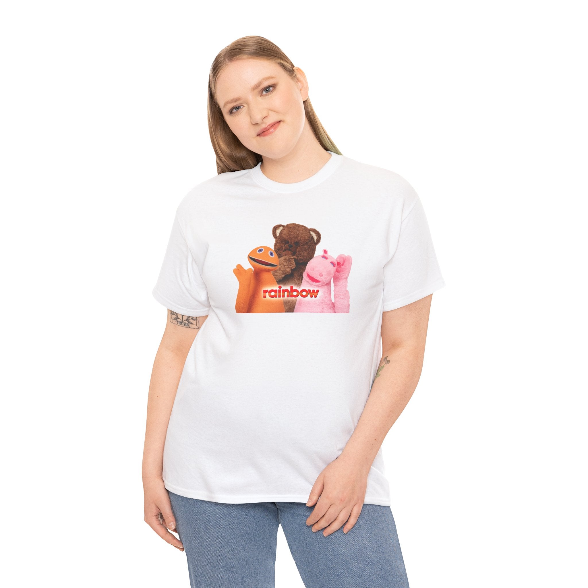 Rainbow Kids TV Zippy, George and Bungle Puppets T-Shirt — Cute Teddy & Hand Puppets Graphic Tee