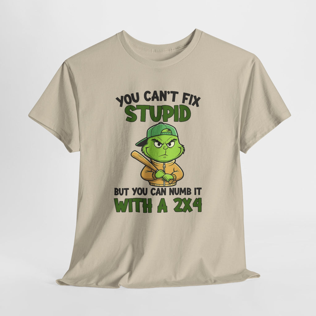 Funny Carpenter T‑Shirt — "You Can't Fix Stupid But You Can Numb It With a 2x4"