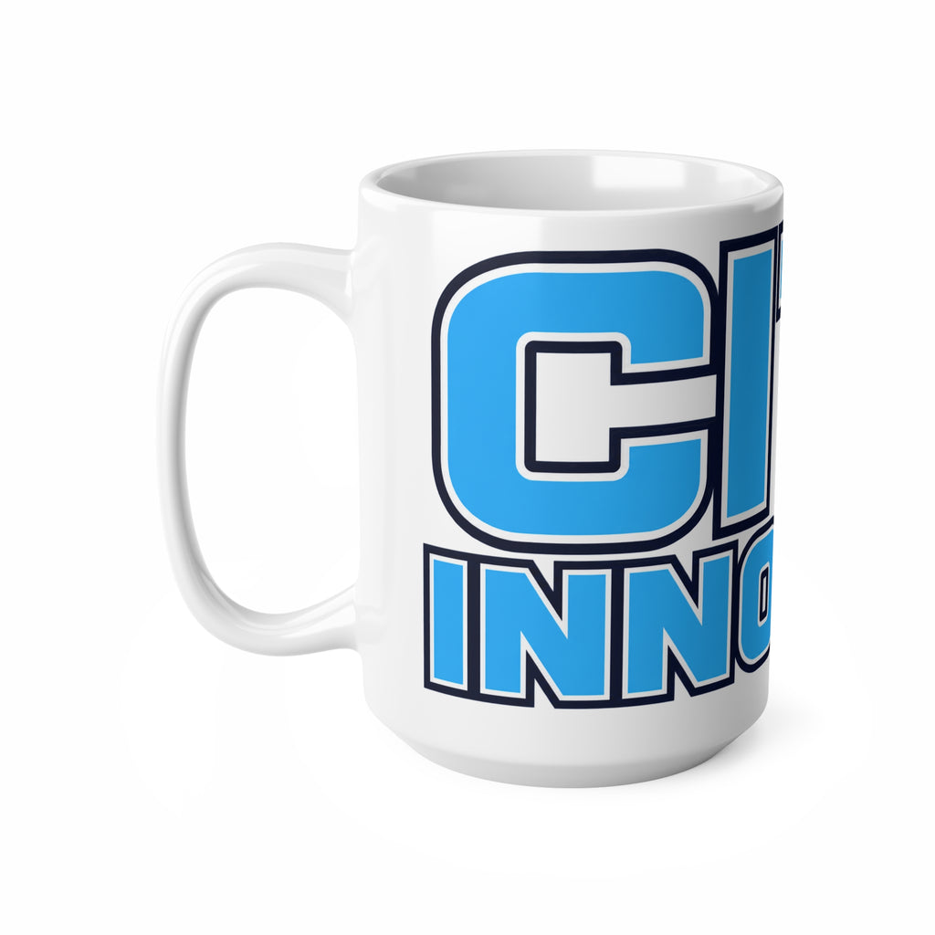 City Innocent Ceramic Coffee Mug — Bold Blue Graphic 11oz & 15oz