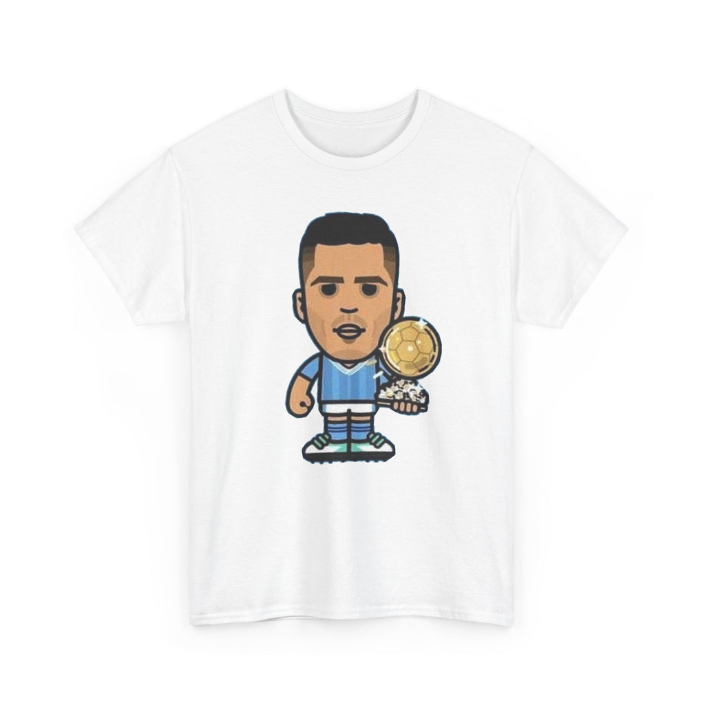 Rodri Manchester City Cartoon Tee — Player Holding Trophy Graphic Shirt