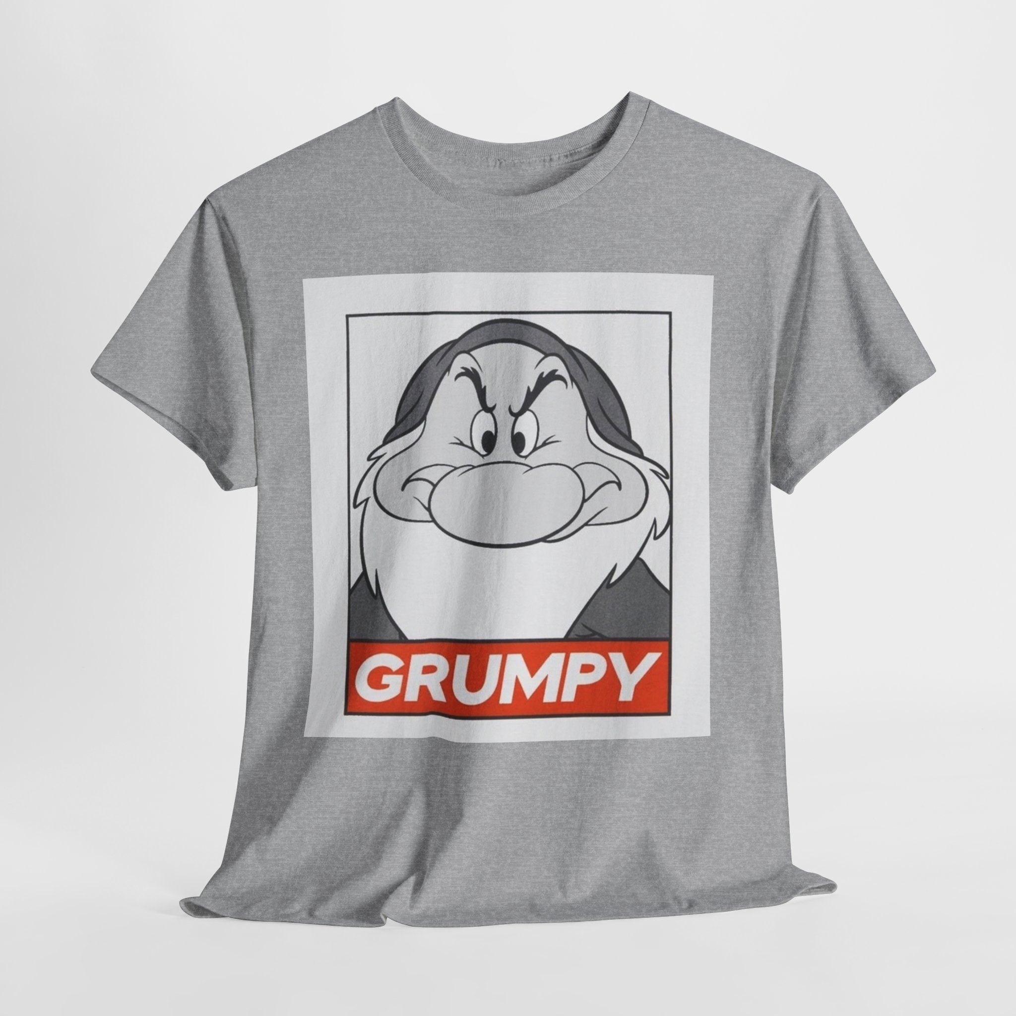 Grumpy Dwarf Graphic Tee — Vintage Cartoon Face "GRUMPY" Shirt