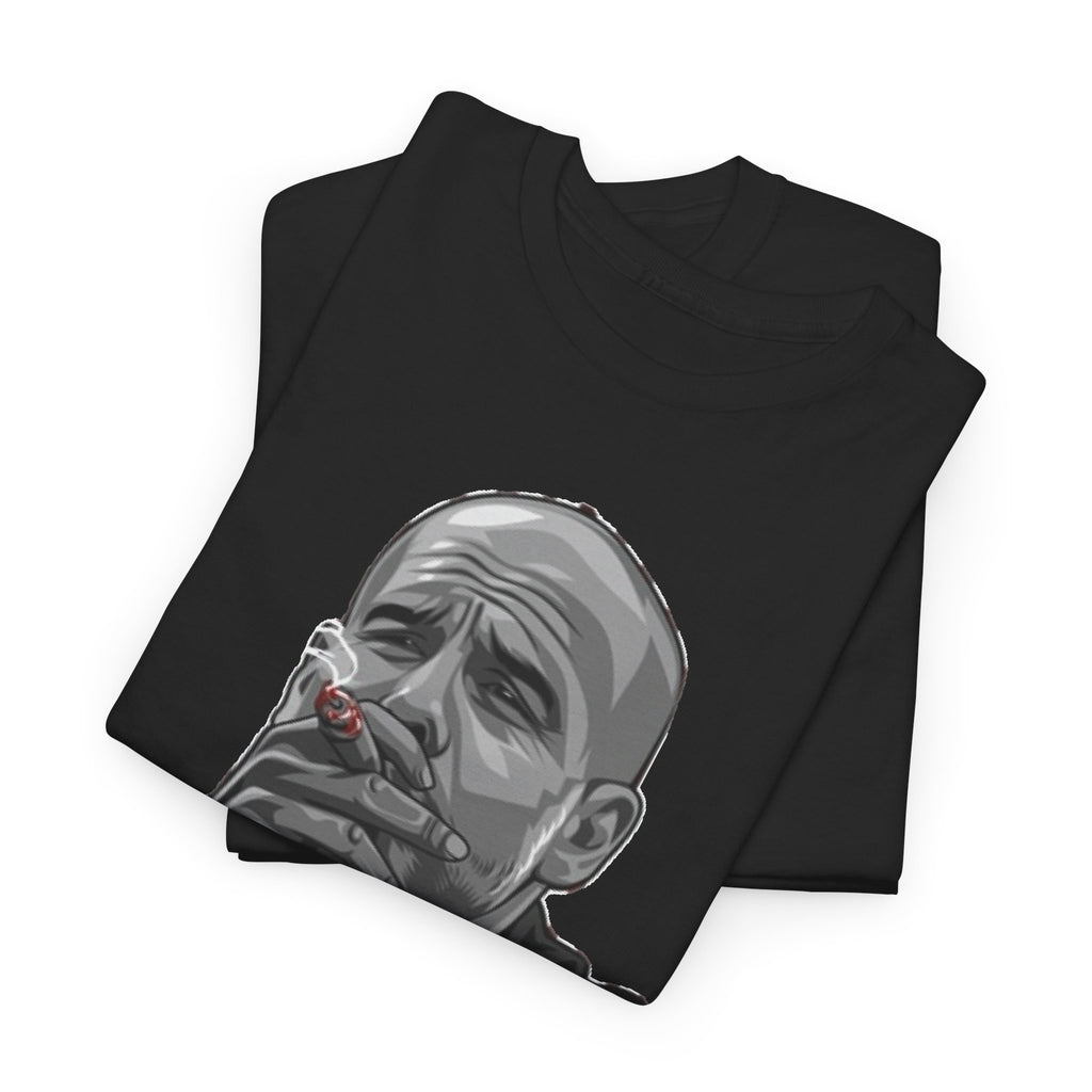 Pep Guardiola Smoking Portrait T‑Shirt — Moody Graphic Tee