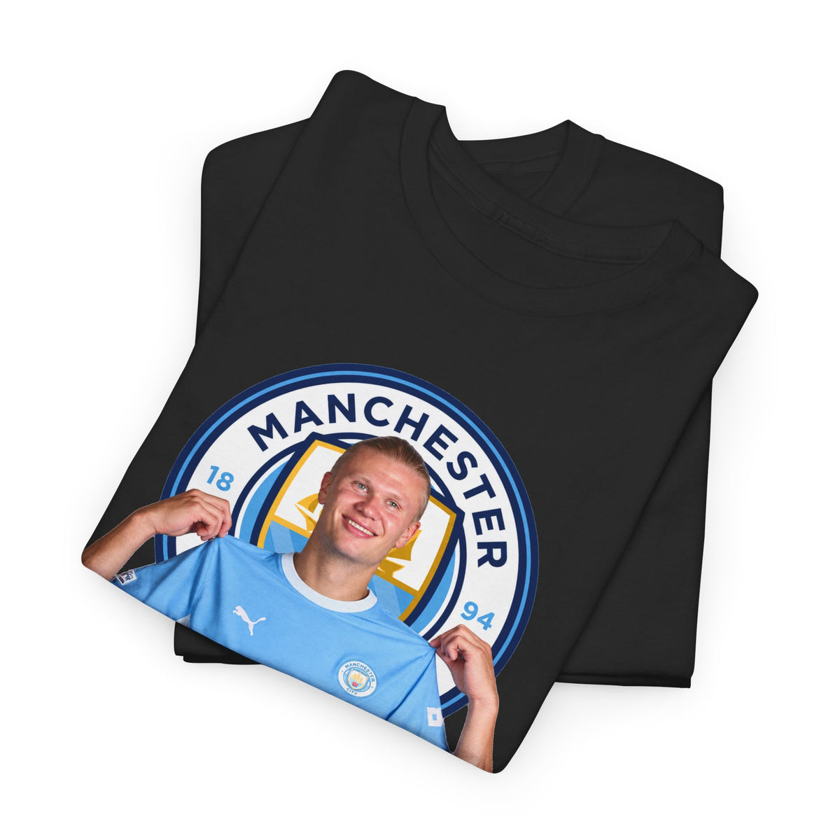 Manchester City Erling Haaland Inspired Cotton T-Shirt Tee — Player Celebratory Graphic T-Shirt