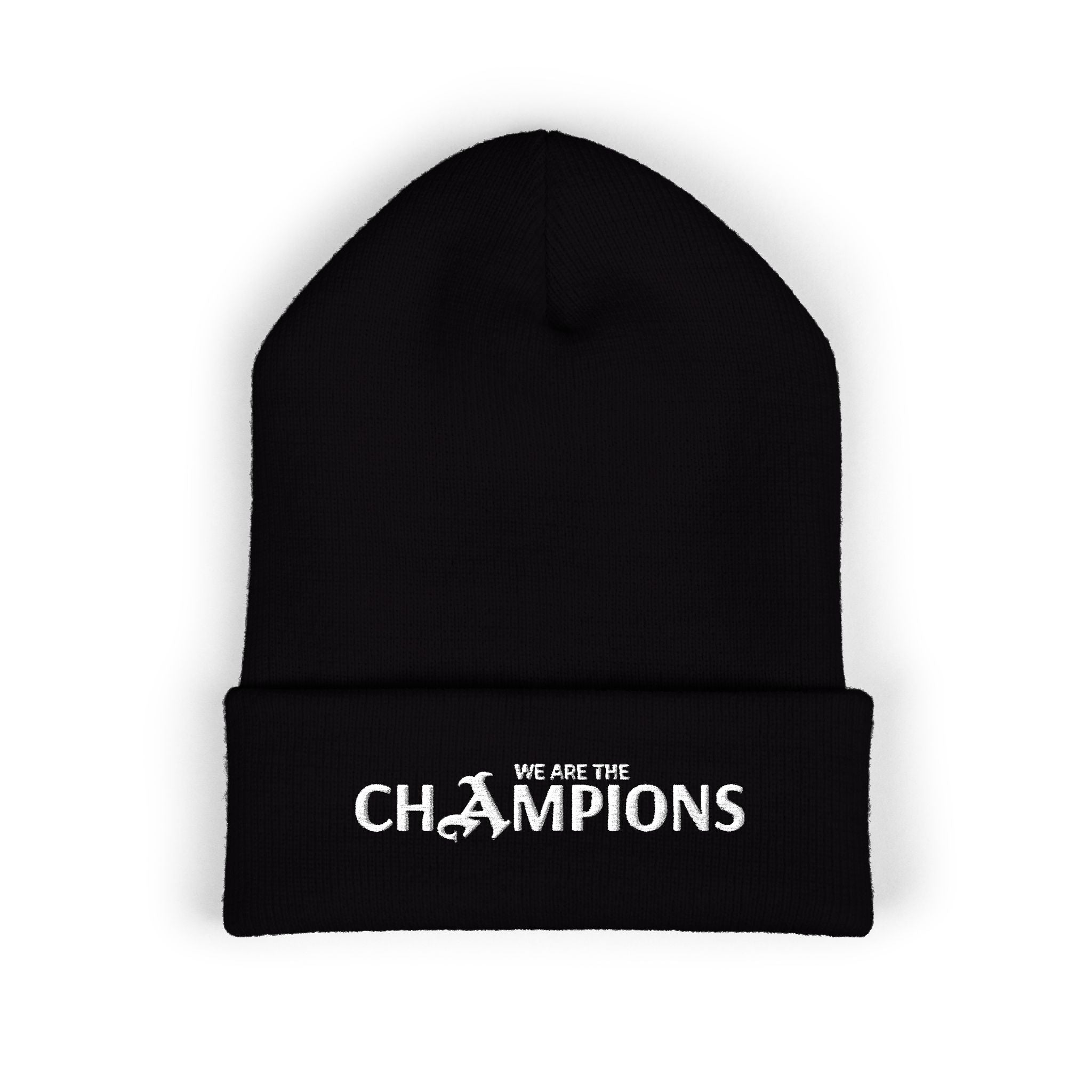 Arsenal Champions Embroidered Cuffed Beanie — 'We Are The Champions' Winter Knit Hat