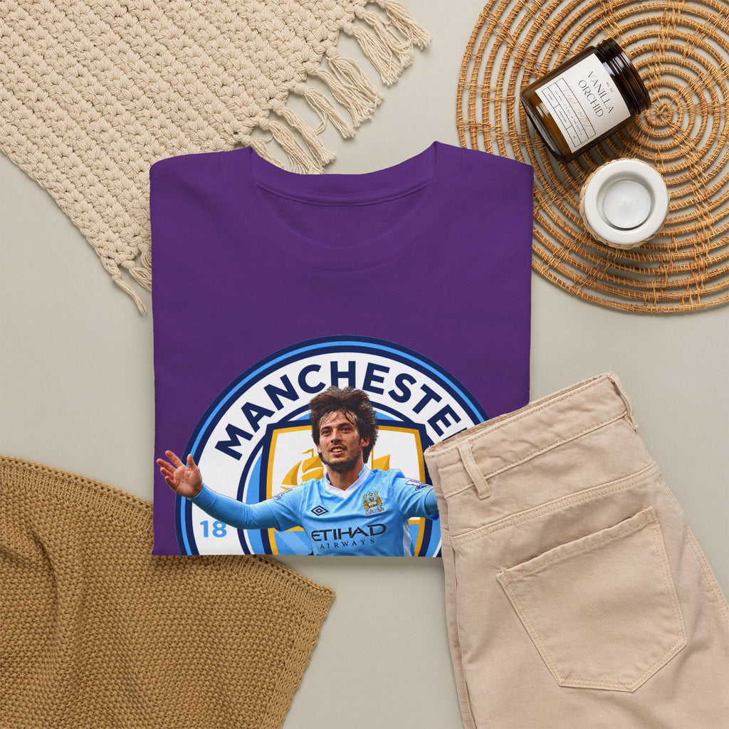 David Silva Manchester Legend Football Tee — Player Celebration Design