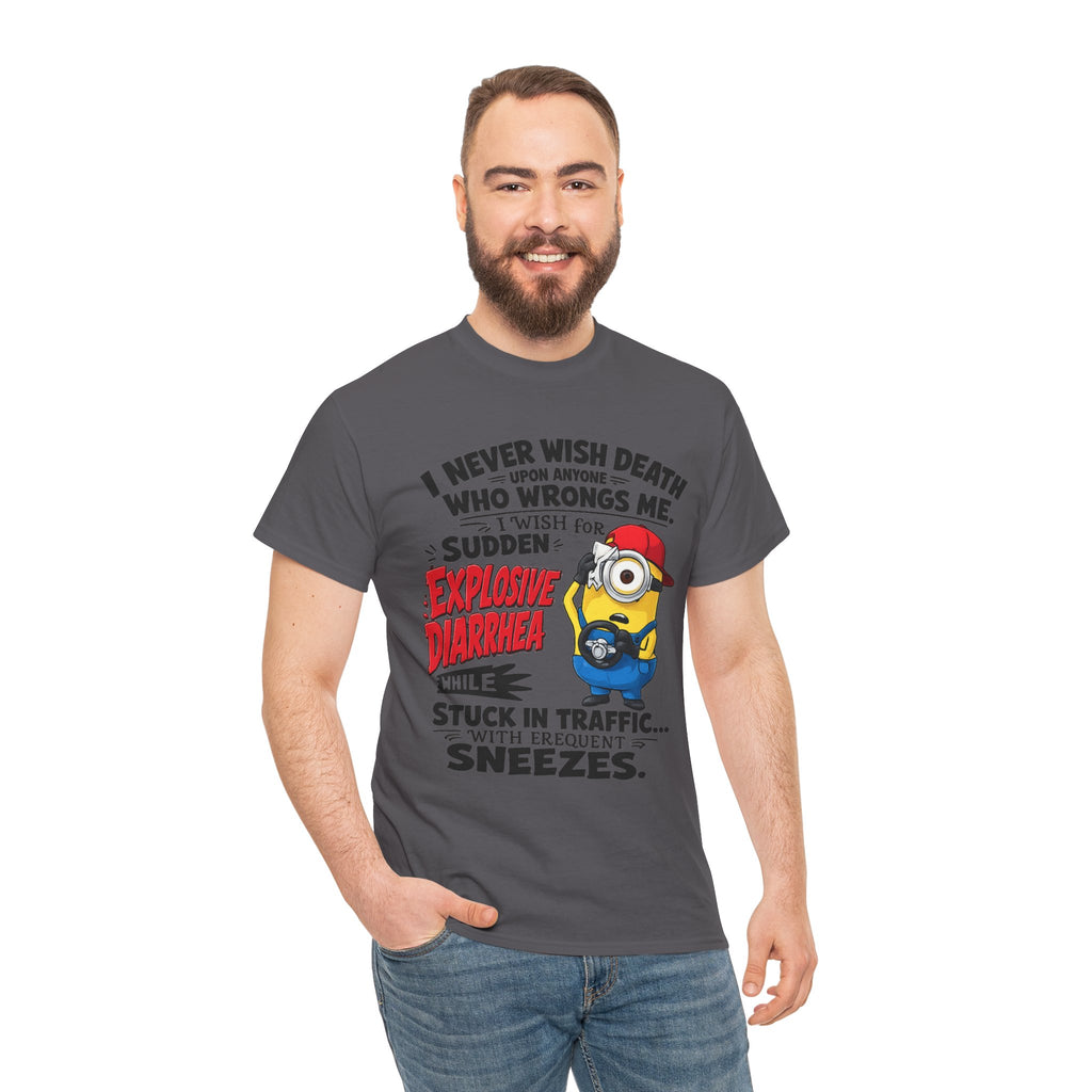 Funny Minion Traffic Tee — "Explosive Diarrhea" Humorous Graphic T-Shirt