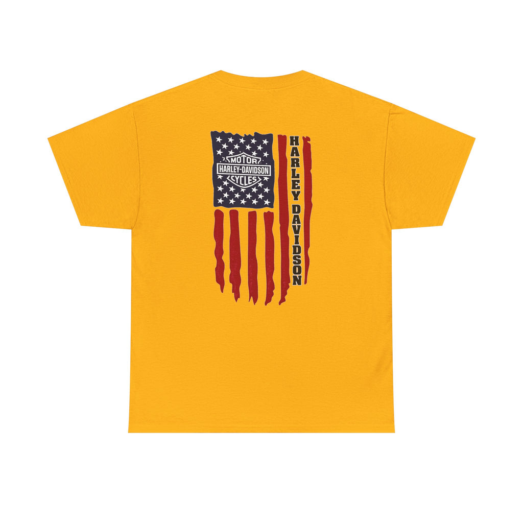 Harley-Style Flag Tee — American Motorcycle Logo T-Shirt