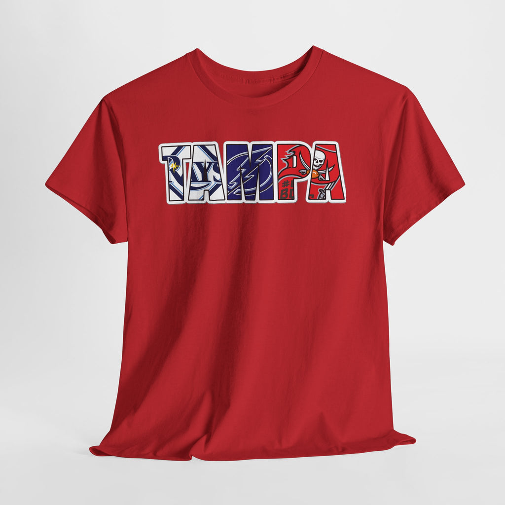 Tampa Block Letter Tee — Florida Flag Graphic T‑Shirt