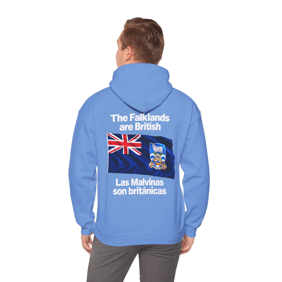 Falklands Are British Hoodie – Bilingual 'Las Malvinas son británicas' Flag Pullover
