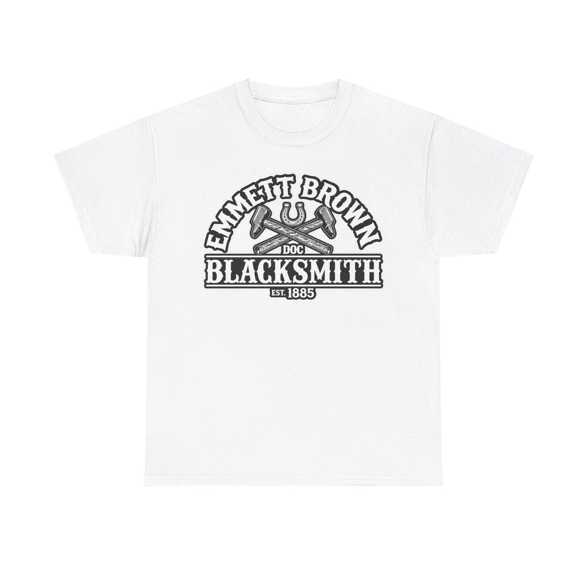 Blacksmith Emmett Brown Tee — Vintage Doc Blacksmith Graphic Shirt