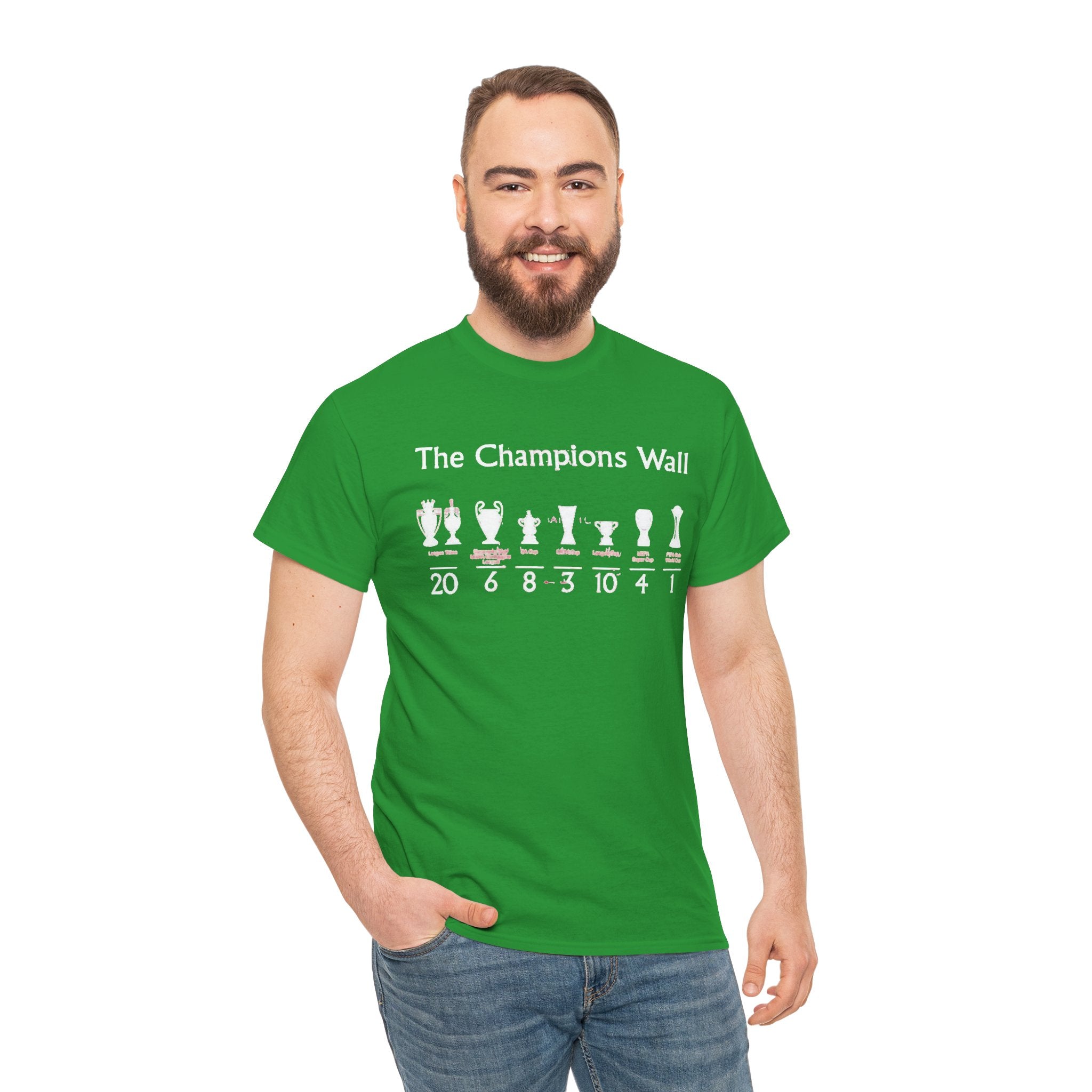 Liverpool The Champions Wall T-Shirt – Soccer/Football Trophy Timeline Tee