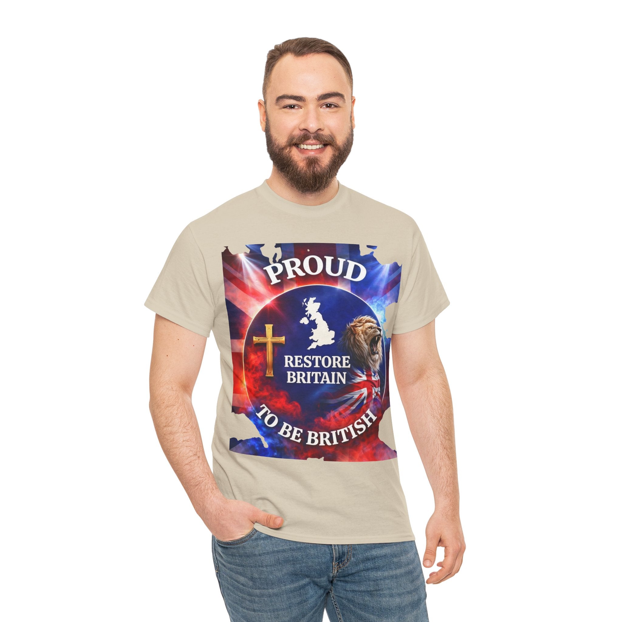 Proud to Be British Restore Britain Cotton T‑Shirt