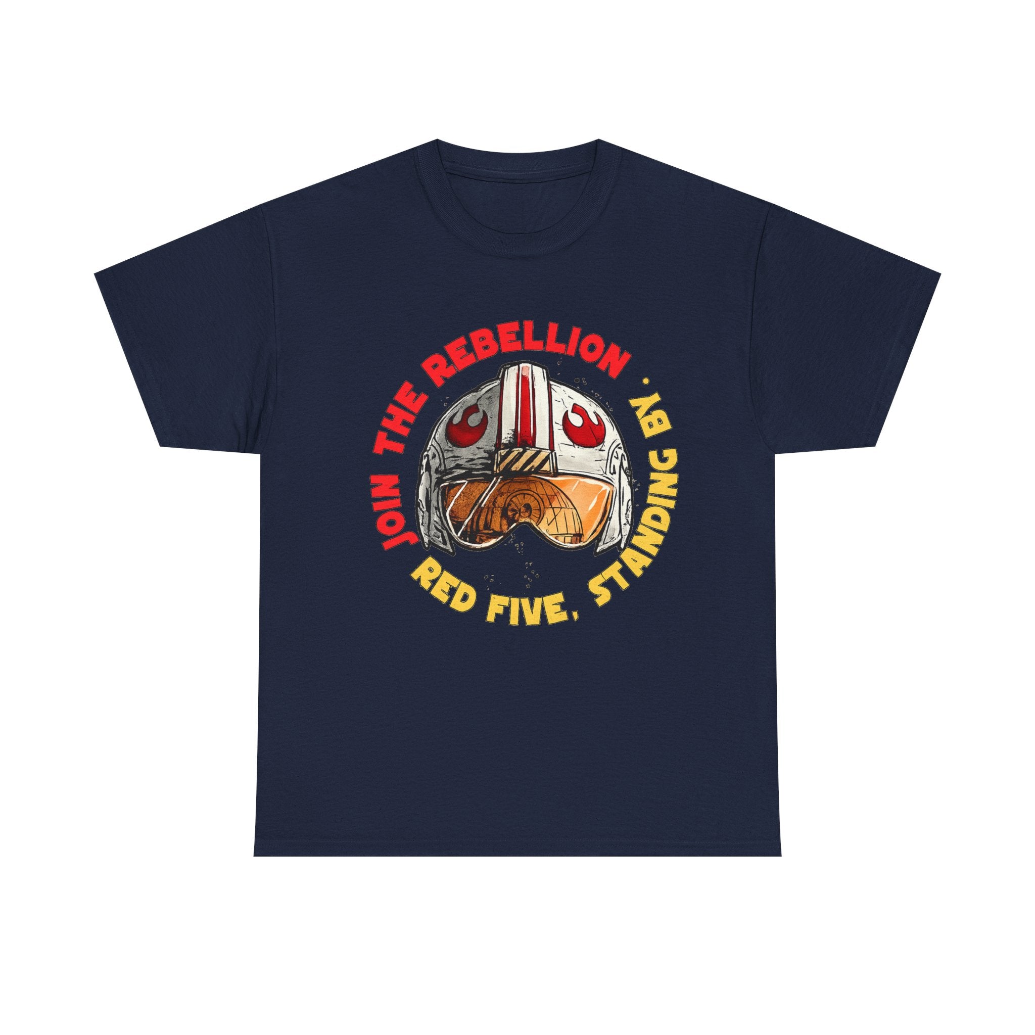 Rebel Pilot T-Shirt — "Join the Rebellion, Red Five" Vintage Helmet Design