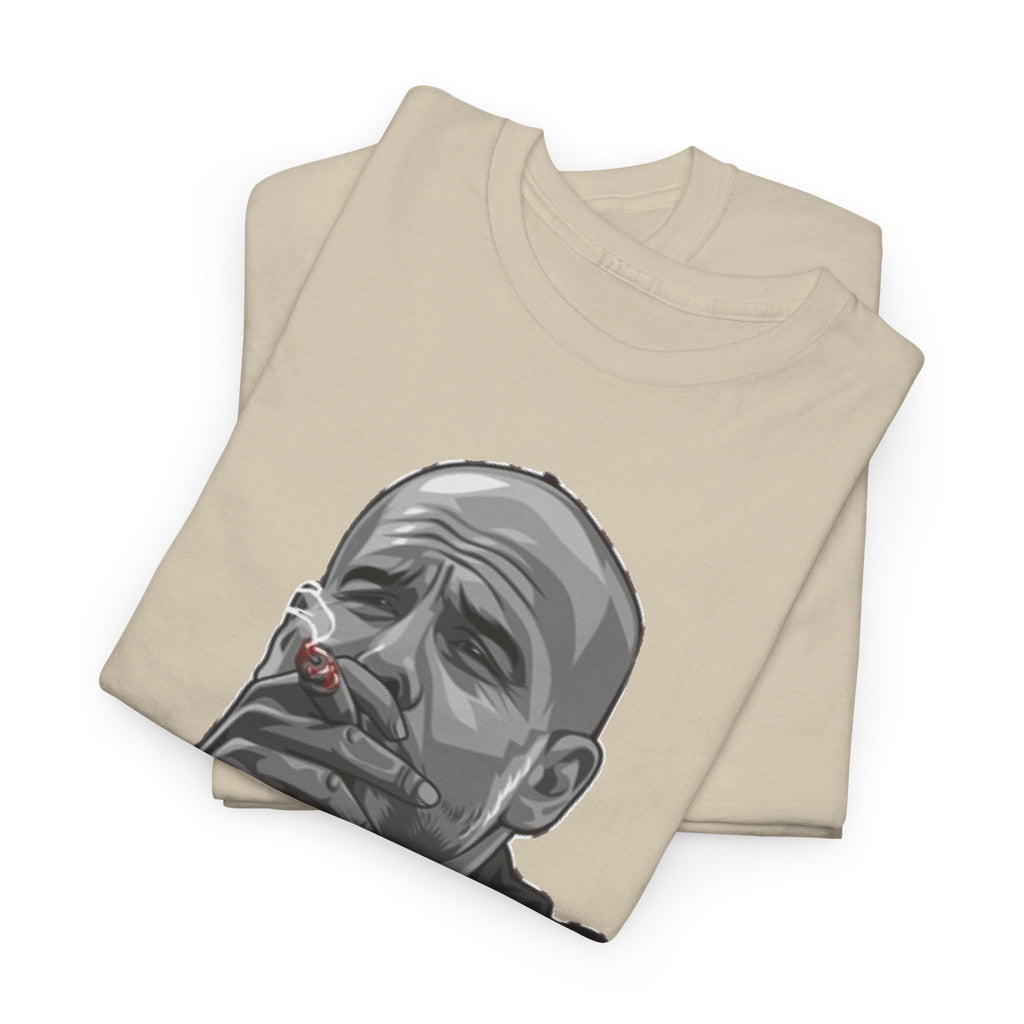 Pep Guardiola Smoking Portrait T‑Shirt — Moody Graphic Tee