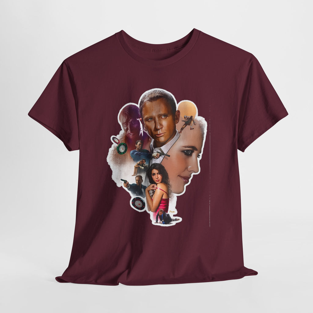 Jame Bond Movie Collage T‑Shirt — Vintage Film Noir Portrait Tee