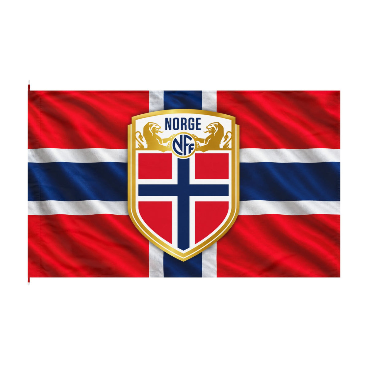 Norway Double-Sided Flag with Norge Crest — Norwegian National Flag, patriotic outdoor banner for Norway Day & sports events