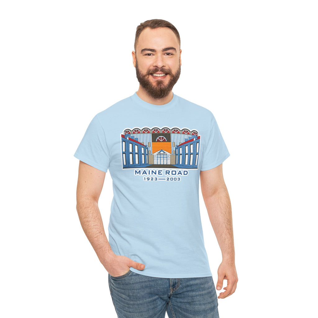 Maine Road Graphic Tee — 'Maine Road 1923–2003' Retro Stadium Cotton T‑Shirt