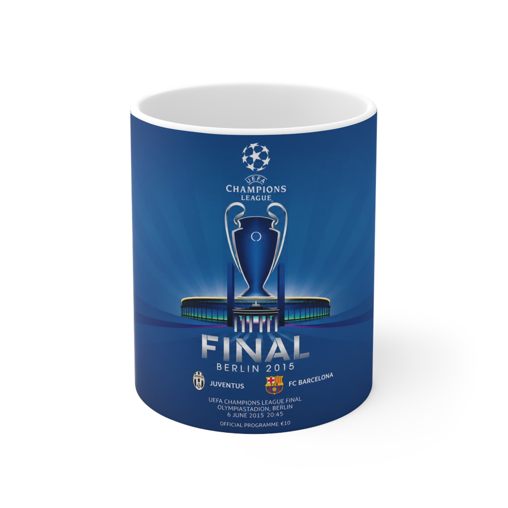 2015 Champions League Final Programme Cover Inspired Coffee Mug — Ceramic Cup (11oz/15oz)