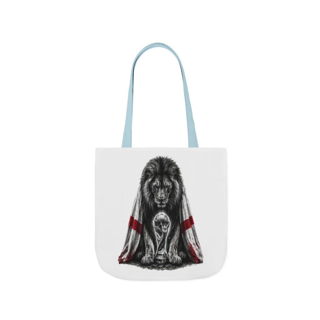 England Lion Guardian Canvas Tote — Protective Lion & Cub Illustration Tote Bag