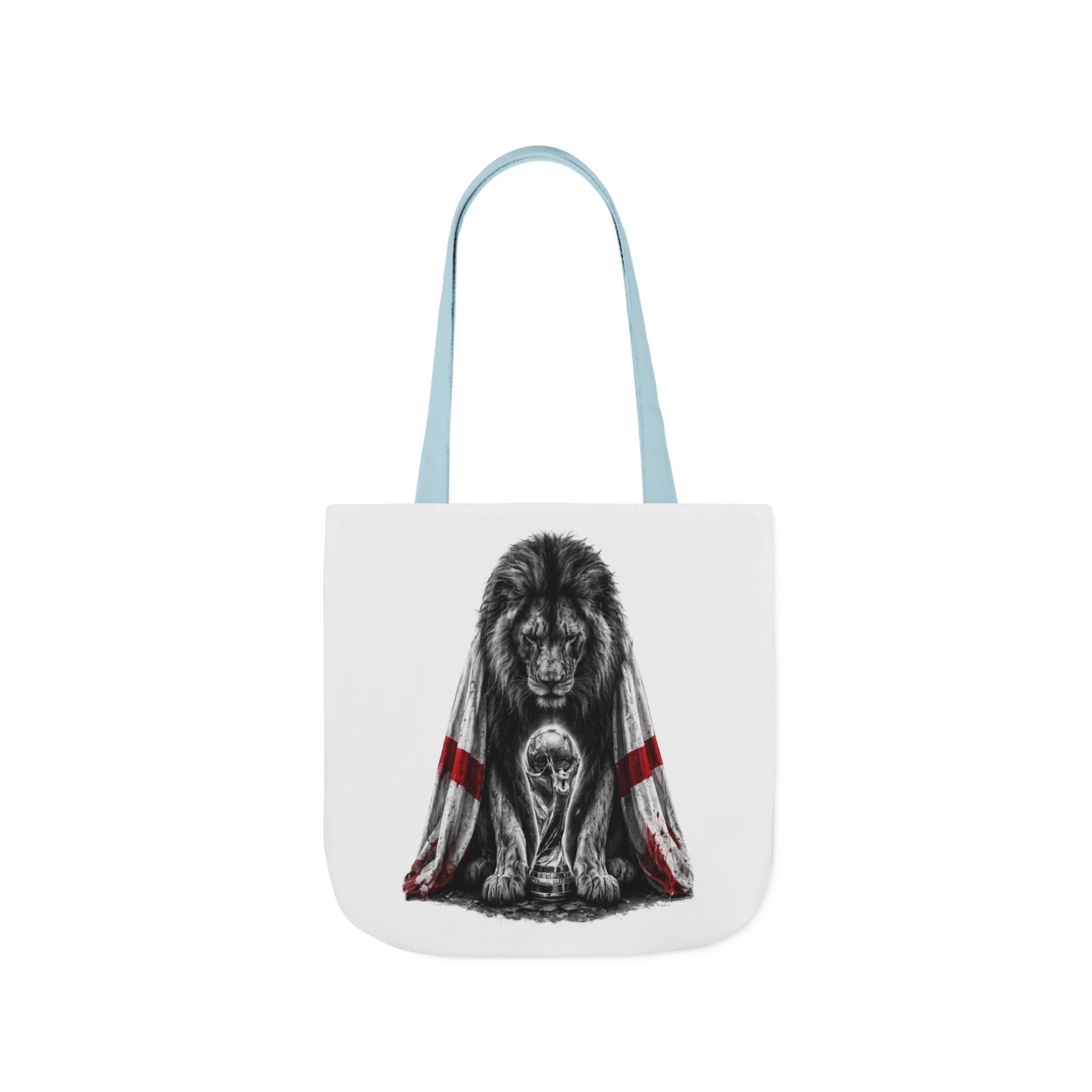 England Lion Guardian Canvas Tote — Protective Lion & Cub Illustration Tote Bag