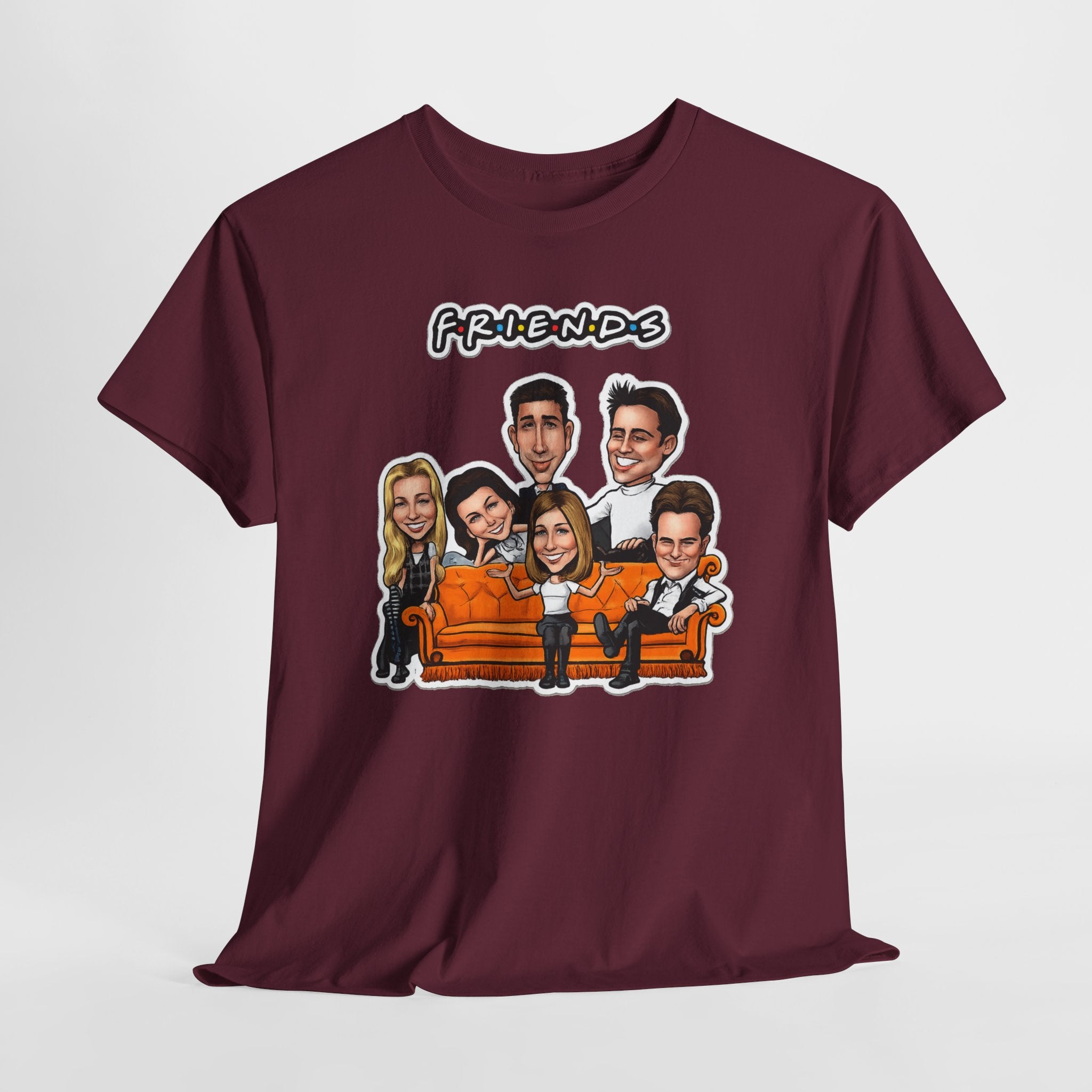 Friends TV Show Cartoon Cast T-Shirt — Iconic Couch Graphic Tee