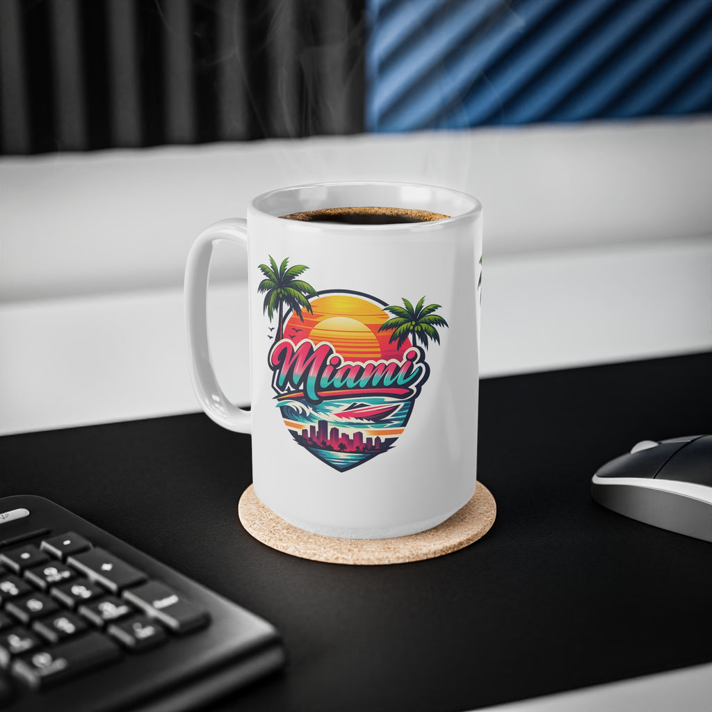 Miami Ceramic Coffee Cups, 11oz, 15oz