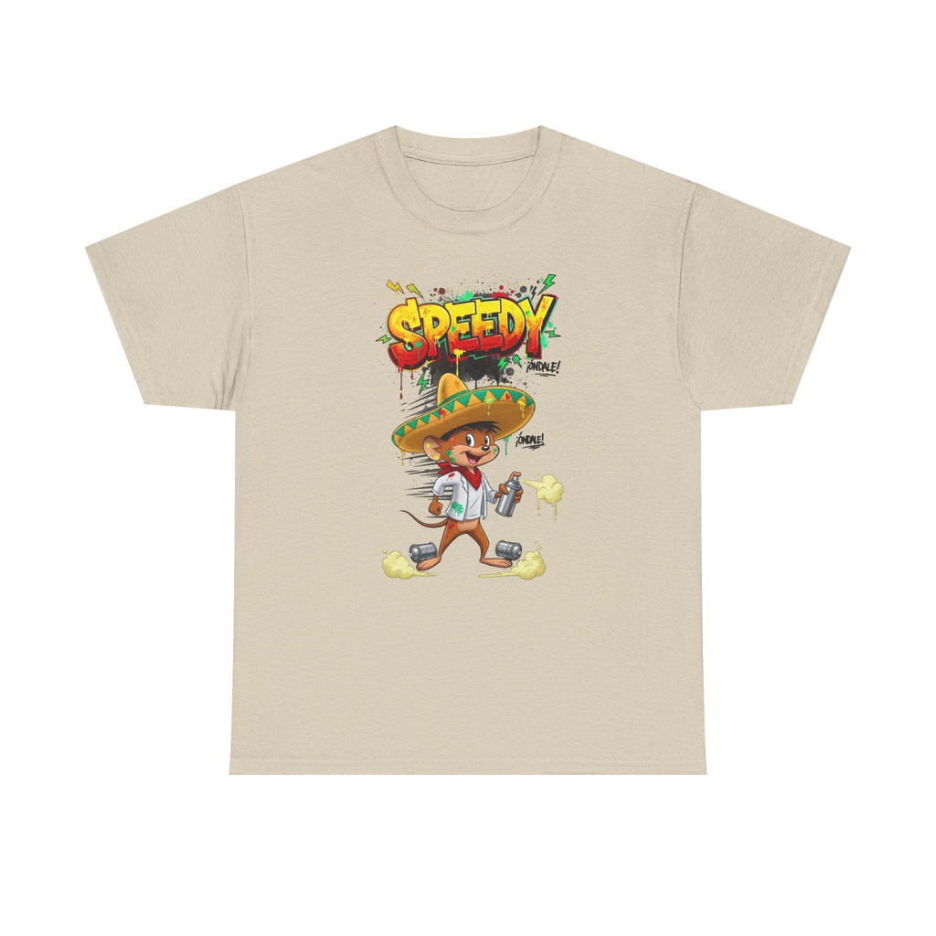 Speedy Sombrero Cartoon Tee — Mexican Street Food Runner Graphic T-Shirt
