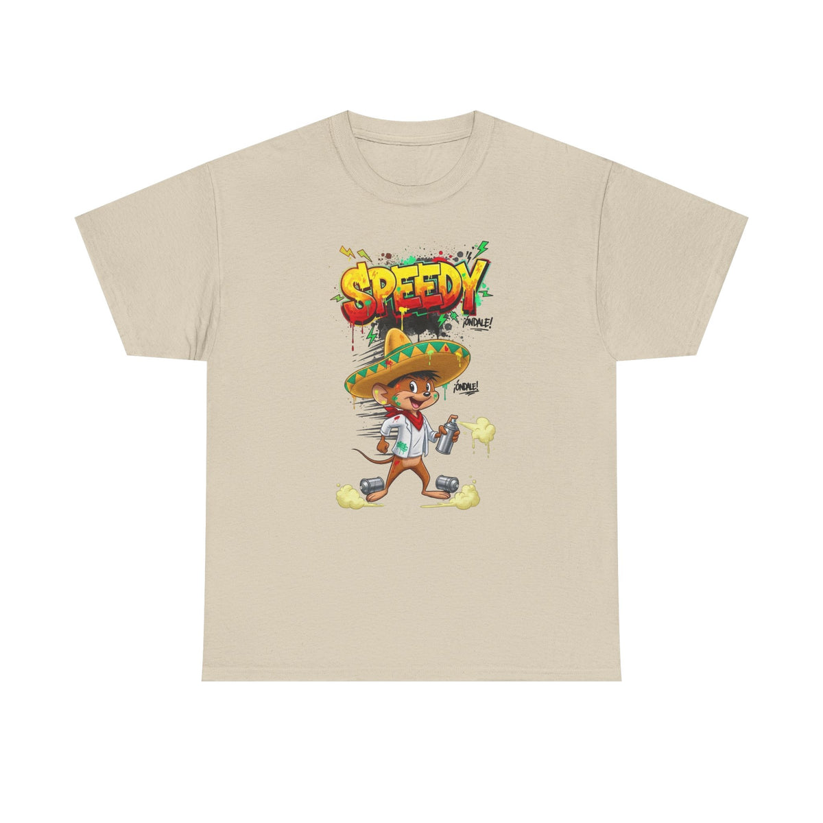 Speedy Sombrero Cartoon Tee — Mexican Street Food Runner Graphic T-Shirt