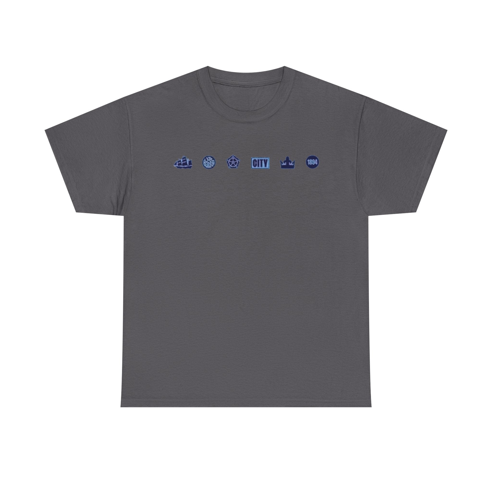 Manchester City Minimal City Icons Tee — Navy Skyline Icons Chest Print