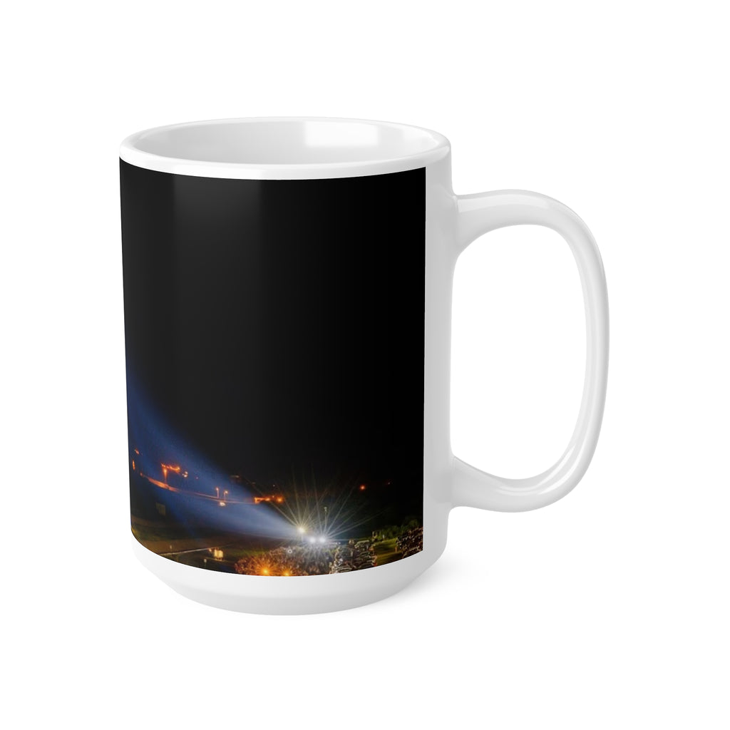 Space Shuttle Night Launch Ceramic Mug — NASA Rocket Coffee Cup (11oz/15oz)